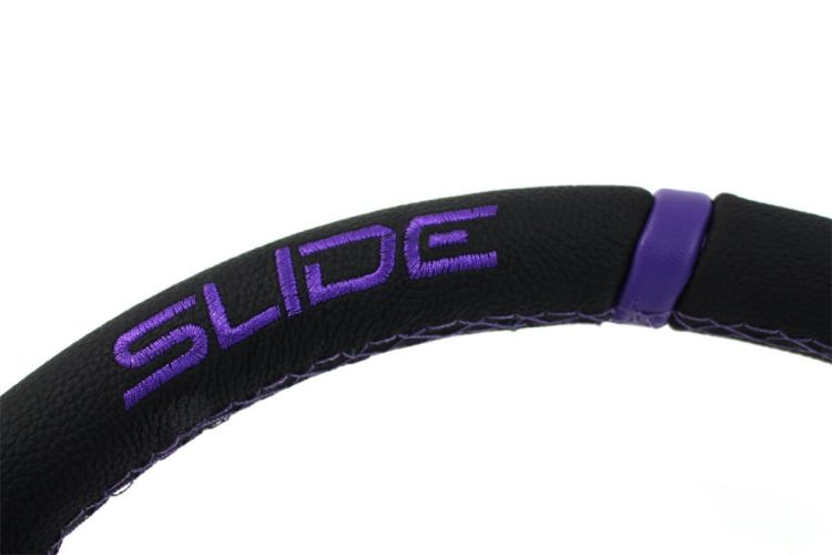 Slide Leather Steering Wheel Neo-Chrome 350mm - Skórzana kierownica sportowa z odsadzeniem neochrom pp-kr-043