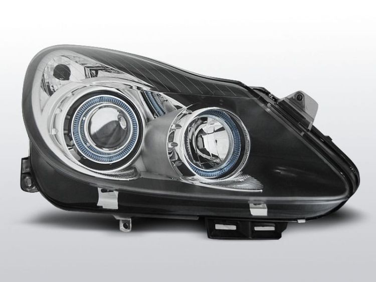 Lampy przednie OPEL CORSA D 04.06- ANGEL EYES BLACK