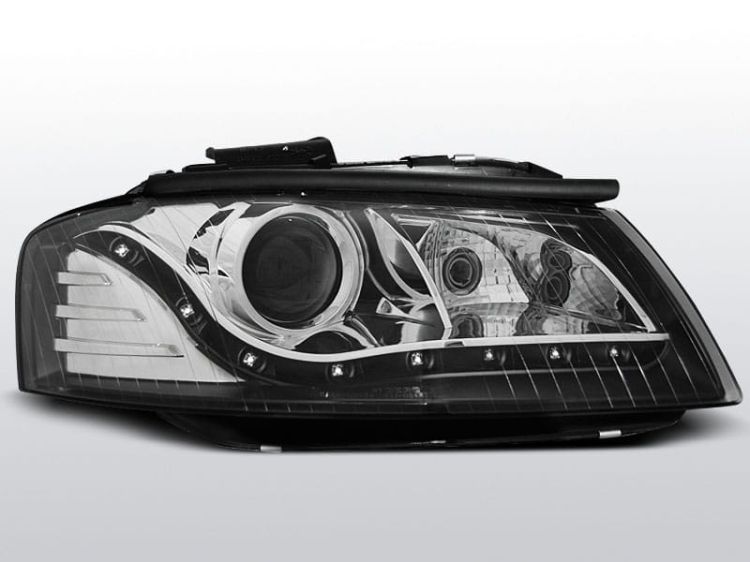 Lampy przednie AUDI A3 8P 05.03-03.08 DAYLIGHT BLACK