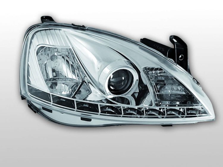 Lampy przednie OPEL CORSA C 11.00-09.06 DAYLIGHT CHROME