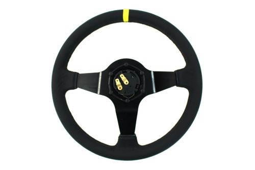 Slide Leather Steering Wheel Yellow 350mm- Skórzana kierownica z odsadzeniem