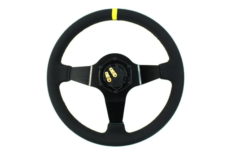 Slide Leather Steering Wheel Yellow 350mm- Skórzana kierownica z odsadzeniem