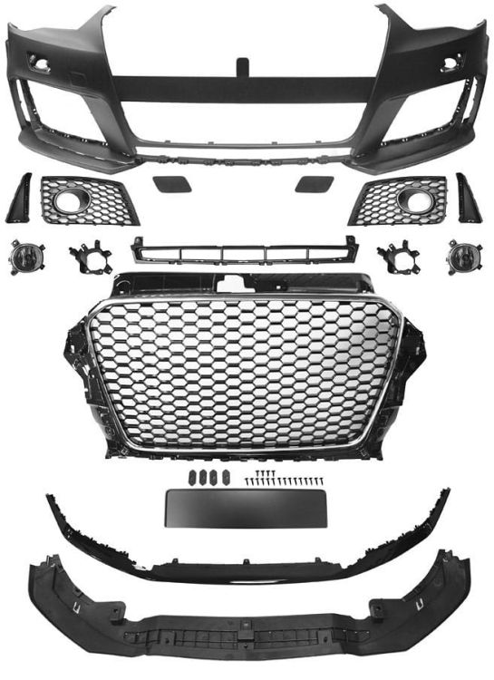 Zderzak przedni Audi A3 8V 12-16 RS3 Chrome look
