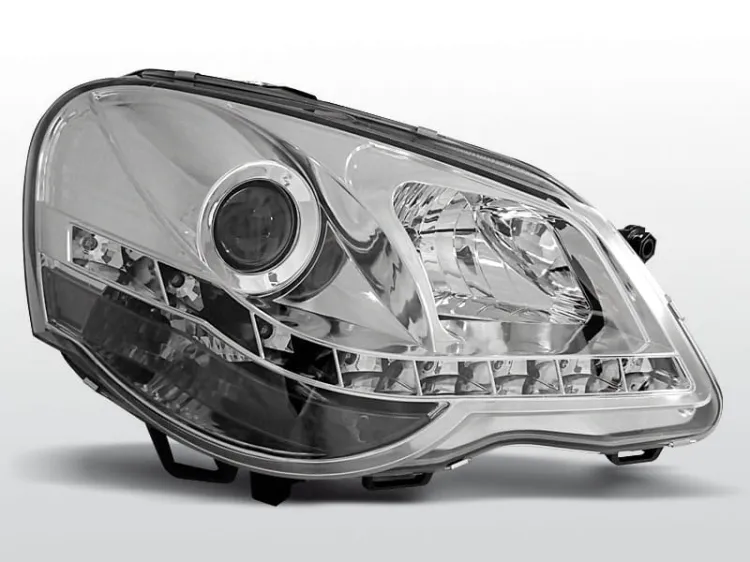 Lampy przednie VW POLO 9N3 04.05-09 DAYLIGHT CHROME