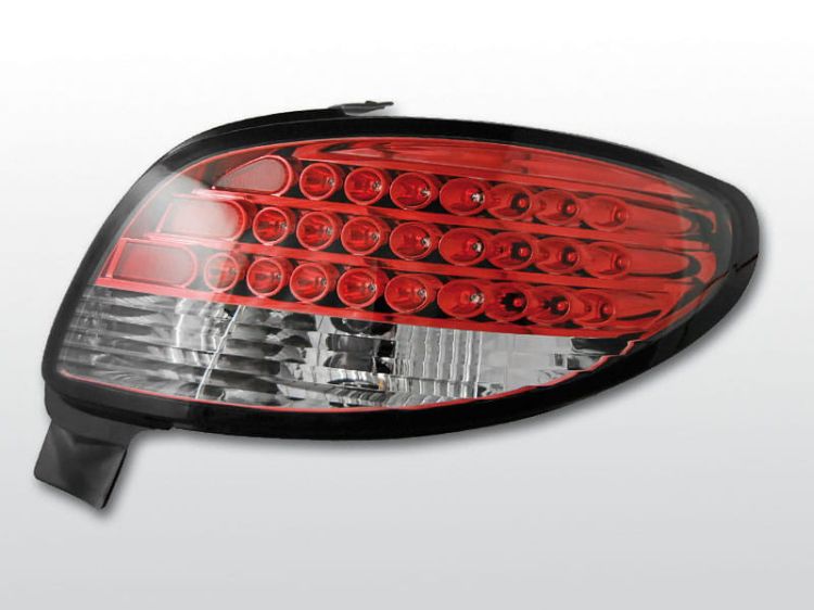 Lampy tylne PEUGEOT 206 10.98- RED WHITE LED