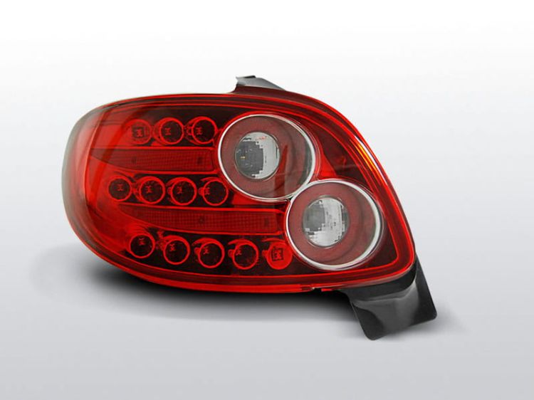 Lampy tylne PEUGEOT 206 10.98- RED WHITE LED