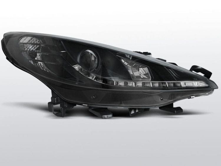 Lampy przednie PEUGEOT 207 05.06-06.09 DAYLIGHT BLACK