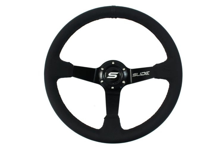 Slide Leather Steering Wheel Black 350mm- Skórzana kierownica z odsadzeniem
