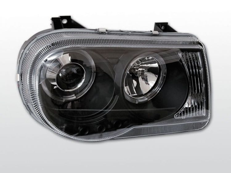 Lampy przednie CHRYSLER 300C 05-10 ANGEL EYES BLACK
