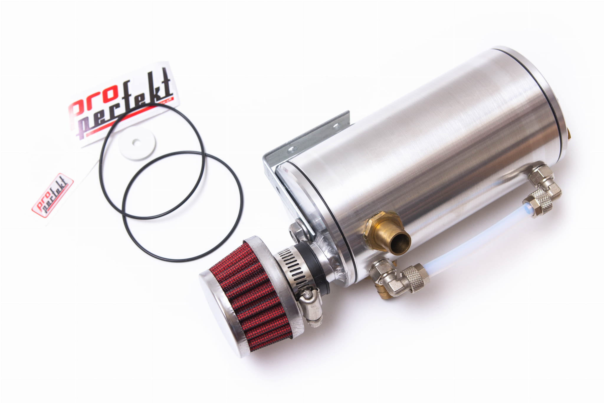 Oil Catch Tank - Separator Oleju Z Filtrem - Srebrny