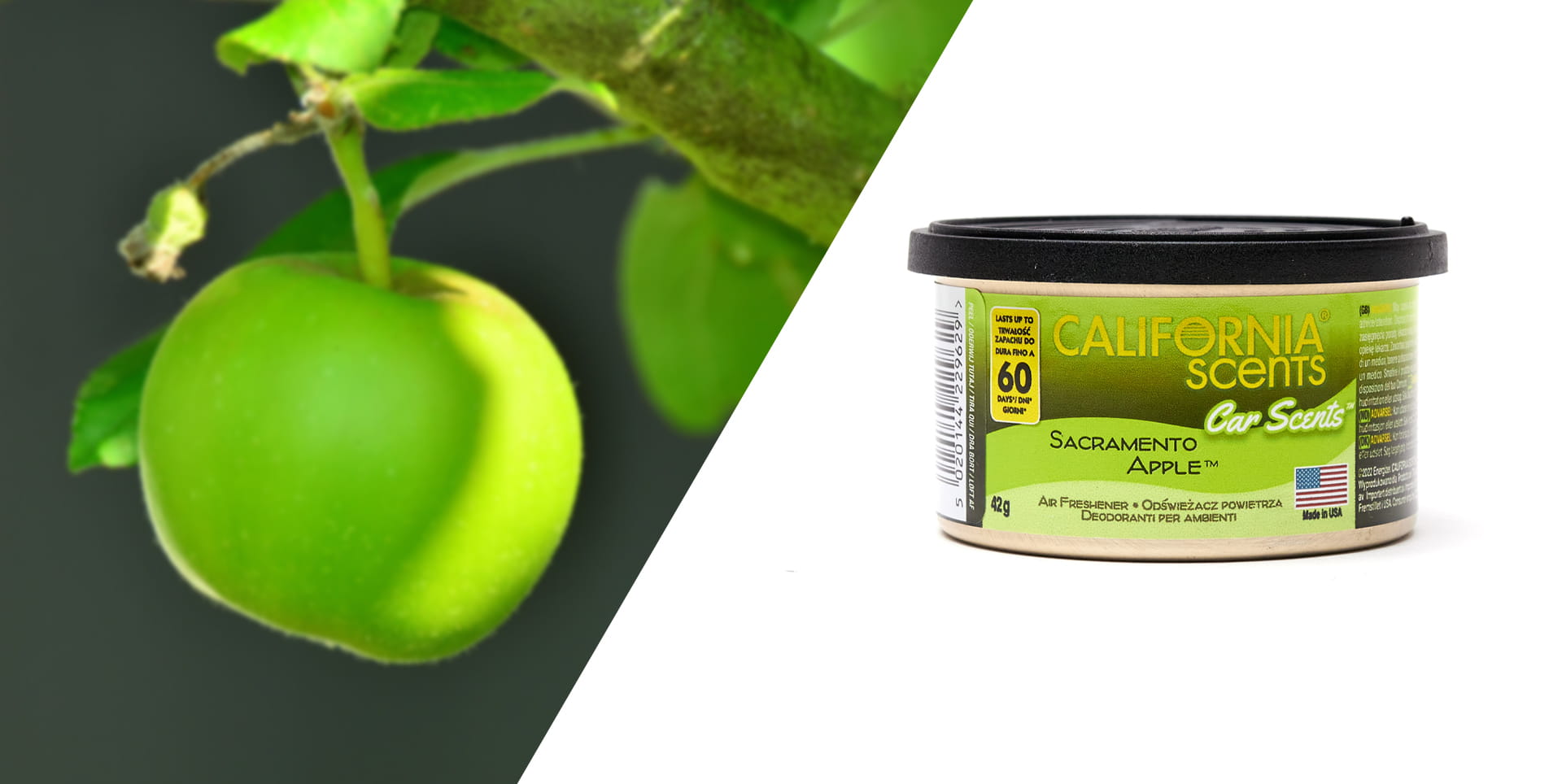 California Scents Car Scent - Sacramento Apple - Zielone Jabłuszko